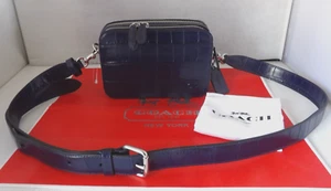 Neu mit Etikett authentische Coach CHRT CSG Umhängetasche marineblau geprägtes Krokoleder - Bild 1 von 18