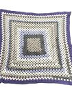 Baby Gift Granny Square Crochet Afghan Handmade Crib Puple Lavender 33” X 34”