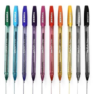 Zebra Z-Grip Glitter Pens-Doodler'z -1.0mm-Assorted Glitter Colours -Pack of 10 - Picture 1 of 4
