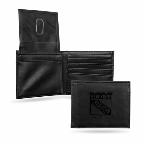 New York Rangers NHL Laser Engraved Black Billfold Wallet Cover