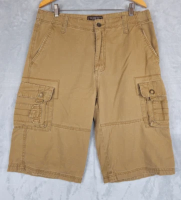 Pantalones Cortos Carga Plugg Caqui Sueltos Pierna Ancha De Colección - Para Hombres 36x13.5 - Patinador Años 90 Foto 1 de 3