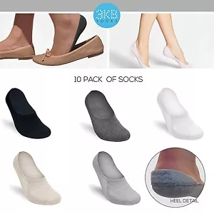 3KB Women's No-Show Socks (10 Pairs Per Pack) Low Rise Breathable Cotton Mix for - Picture 1 of 2