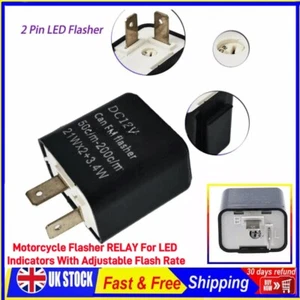 Lampeggiatore Indicatore Relè LED Moto Bici 2 Pin 12V Frequenza Lampeggiante Regolabile - Foto 1 di 24