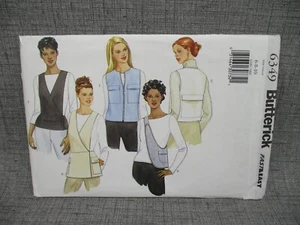 Butterick 6349 Vest w Pockets Pouch Bag Front Wrap Sizes 6 8 10 Sewing Pattern - Picture 1 of 7