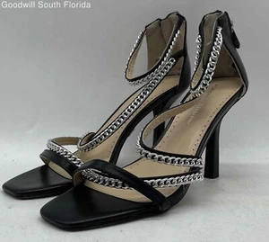 Adrienne Vittadini Women's AV-GEOFF Black Stiletto Strappy Heels Size 9.5M - Picture 1 of 6