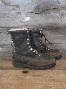 VINTAGE INSULATED 86135 MENS LEATHER WORK BOOTS sz 9D - Picture 1 of 5