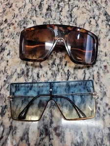 2 Womens Sunglasses 1 Wrap Aro Oval Retro & 1 Rimless Fashion Shades Beautif - Picture 1 of 4