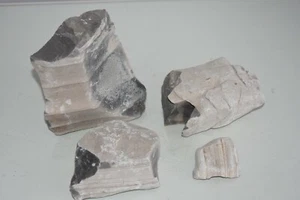 Natural Aquarium Grey Melaleuca Thin Line Rocks x 4 Freshwater Marine Tanks GMF - Picture 1 of 5