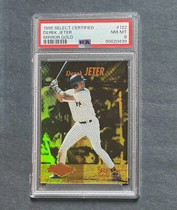 Derek Jeter 1995 Select Certified Mirror Gold Rookie RC Card #122 (NM-MT) PSA 8 - Picture 1 of 2