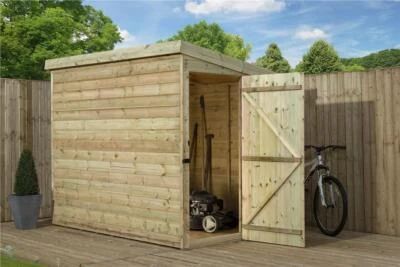 EMS RETAIL Empire 2000 Pent Garden Shed Wooden 7X4 7ft x 4ft SHIPLAP TONGUE & GROOVE PRESS