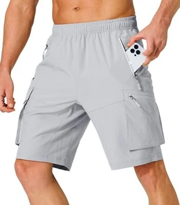 Men's Hiking Cargo Shorts Quick Dry Lightweight Summer Travel Shorts with Zip... - Picture 1 of 7