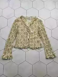 Blusa corta vintage de encaje de malla Anna Fontaine para mujer talla M - Imagen 1 de 9