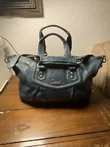 COACH Ashley Dark Blue Leather Satchel - Picture 1 of 21