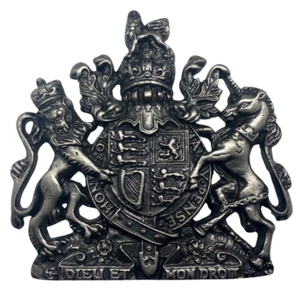 Royal Coat of Arms Silver Sign Plaque Royal Crest Wall Hanger Armorial plate sm - Picture 1 of 13