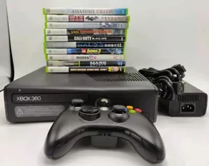 Microsoft Xbox 360 S Console 250GB HDD Bundle 1 Controller + 10 Games VGC Tested - Picture 1 of 24