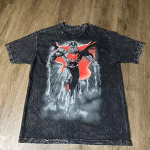 Vintage DC Superman Doomsday reversibles graues Säurewaschen T-Shirt Herren Größe Medium - Bild 1 von 7