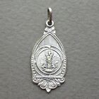 French Art Nouveau Religious Silver Plated Pendant Virgin Mary Medal