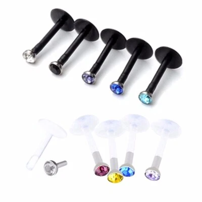 10Stk Acryl Labret Lippenpiercing Monroe Stecker Stab Kristall Helix Tragus Ohr - Bild 1 von 4