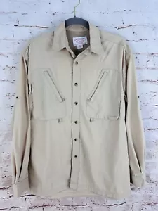 CC Filson Shirt Men’s Beige Vented Button Up Fishing Outdoors Hiking Utility M - Picture 1 of 7