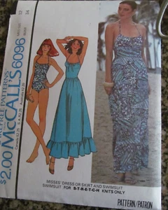 * 1978 McCalls Pattern Misses #6096  Skirt Swimsuit all pieces CHOICE OF SIZE - Picture 1 of 2