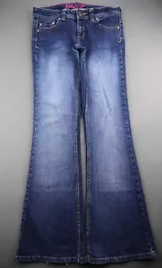 Jeans donna vintage ancoraggio giglio svasato vita bassa elasticizzato 5 tasche taglia 9 (30x32) - Foto 1 di 8