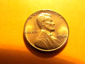 1964 P  Cent Uncirculated with die crack & high lettering (from mint set) - Picture 1 of 3