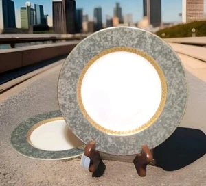 2 RETRONEU Imperial Collection Gray Marble 490 Fine China 8" Salad Plates - Picture 1 of 7