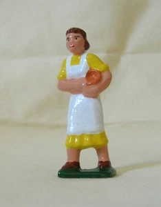 Farm woman baking / mixing bowl, model train layout figure, New/Reproduction - Picture 1 of 2