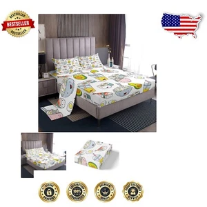 Cute Cartoon Sushi Fitted Sheet Set for Kids - Twin Size, 3-Piece Luxury Bedding - Picture 1 of 4