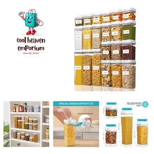 21 PCS Airtight Food Storage Containers Set, BPA Free Plastic Kitchen Pantry ... - Picture 1 of 8