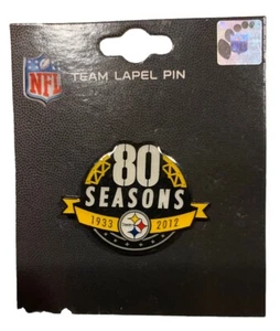OFFICIAL PITTSBURGH STEELERS 80 SEASONS 1933 - 2012 COLLECTIBLE LAPEL PIN - Picture 1 of 2