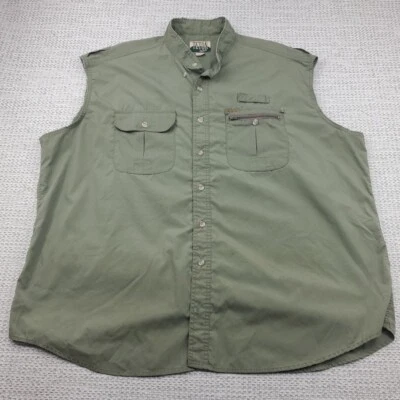 VTG Woolrich Teton Shirt Mens XL Modified Button Up Sleeveless Fishing Outdoors - Image 1 of 4