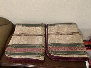 Croscill Townhouse Standard Pillow Sham 21 x 27 Gold Burgundy Green Set Of 2 USA - Picture 1 of 18