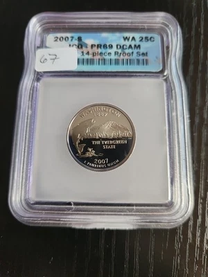 2007-S Washington State Label Proof Quarter Icg PR69DCAM - Image 1 of 2