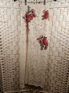 Crystal Doll Damen Spitzen-Overlay-Rock bestickt Gr. 0 Bloomcore Cottagecore - Bild 1 von 14