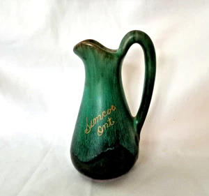 Vtg Raku Bud Vase Decanter Studio Pottery Green Blue Signed 5" Simcoe Norfolk - Picture 1 of 8