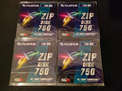 4 FujiFilm 750MB Zip Disks Dual Platform IBM/MAC Compatible NEW Sealed - Image 1 of 4