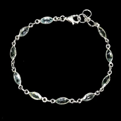 Pulseira de prata esterlina 925 marquesa moçambique granada joias de pedra preciosa 7,5 polegadas - Imagem 1 de 4