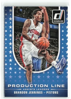 Brandon Jennings 2014-15 Donruss Production Line Assists Detroit Pistons #7 - Imagem 1 de 2