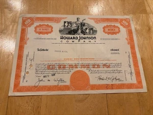 Howard Johnson Vintage Stock Certificate Rare Old 1968 - Bild 1 von 2