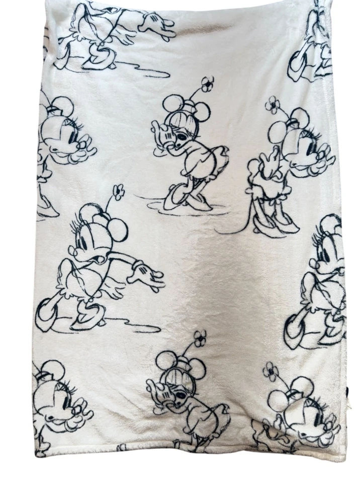 Manta polar Disney Minnie Mouse para niños blanca acogedora suave poliéster Foto 1 de 4