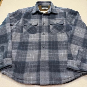 JACHS NY Premium Outdoor Men’s Large Wool Blend Sherpa Lined Shirt Jacket - Picture 1 of 12