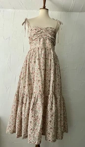 MABLE Women’s Dress L Floral Elastic Back Prairie Tiered Cottage Self Bra Lined - Picture 1 of 24