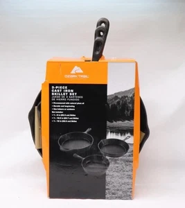 Juego de sartenes de hierro fundido Ozark Trail de 3 piezas, aceite vegetal pre-sazonado 8", 10,5" y 12" - Imagen 1 de 9