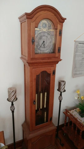 FRANZ HERMLE & SONS OAK Grandfather Clock with Westminster Chime Cover