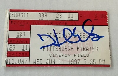 June 11, 1997 Cincinnati Reds Pittsburgh Pirates Hal Morris Signed Ticket Stub - Image 1 of 3