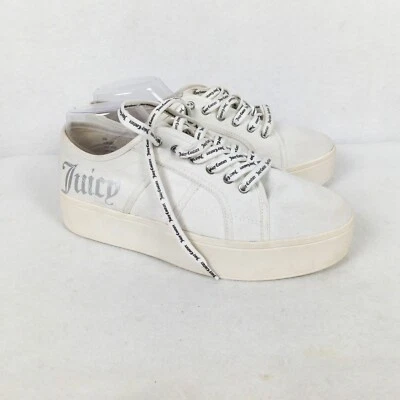 Zapatillas deportivas Juicy Couture con plataforma de rebote blancas talla 9,5 zapatos planos con cordones Foto 1 de 4