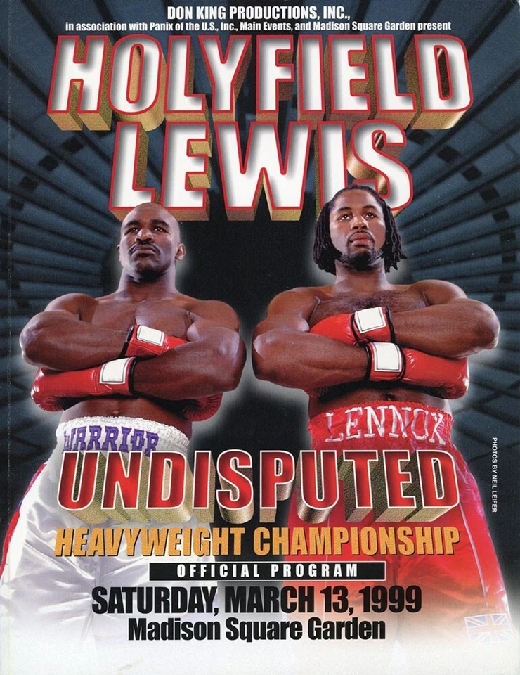 EVANDER HOLYFIELD vs LENNOX LEWIS I - OFFICIAL ON-SITE BOXING PROGRAM - 1999 - Image 1 of 1