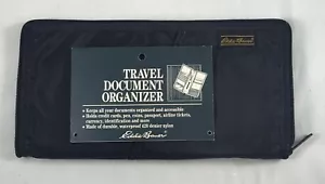 Eddie Bauer Travel Document Organizer 420 Denier Black Waterproof Nylon NWOT  - Picture 1 of 6