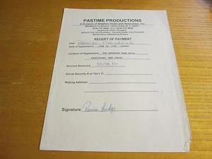 Ramiro Mendoza Autographed 8.5X11 Receipt Page MLB Baseball New York Yankees - Picture 1 of 2